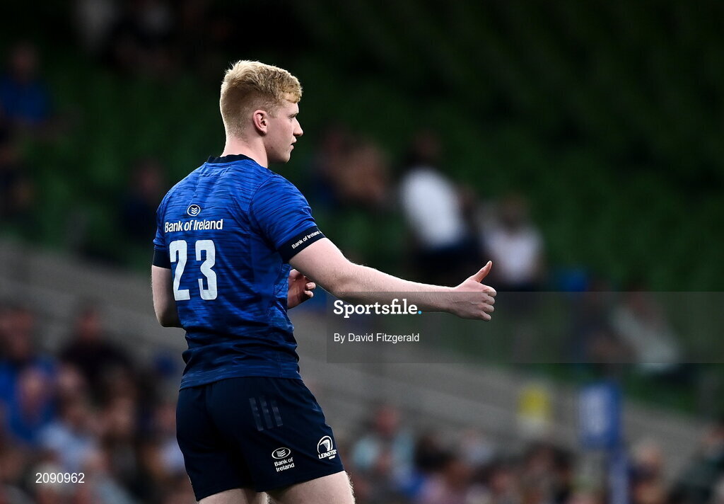 25 September 2021; Jamie Osborne of Leinster during the United Rugby Championship match between Leinster and Vodacom Bulls at Aviva Stadium in Dublin.  Photo by David Fitzgerald/Sportsfile