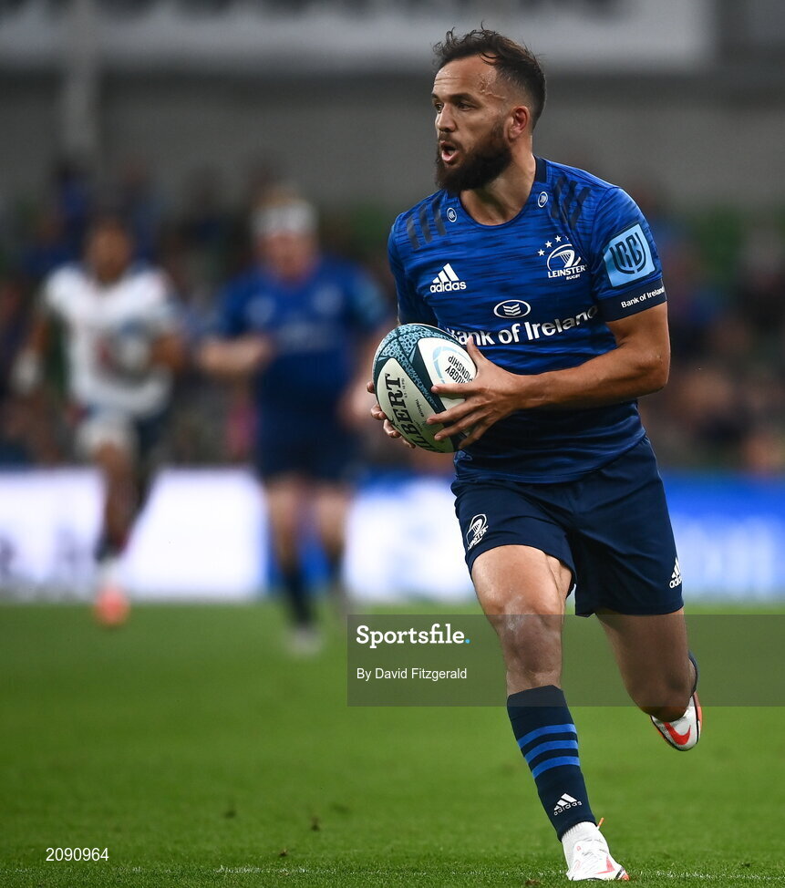 25 September 2021; Jamison Gibson-Park of Leinster during the United Rugby Championship match between Leinster and Vodacom Bulls at Aviva Stadium in Dublin.  Photo by David Fitzgerald/Sportsfile