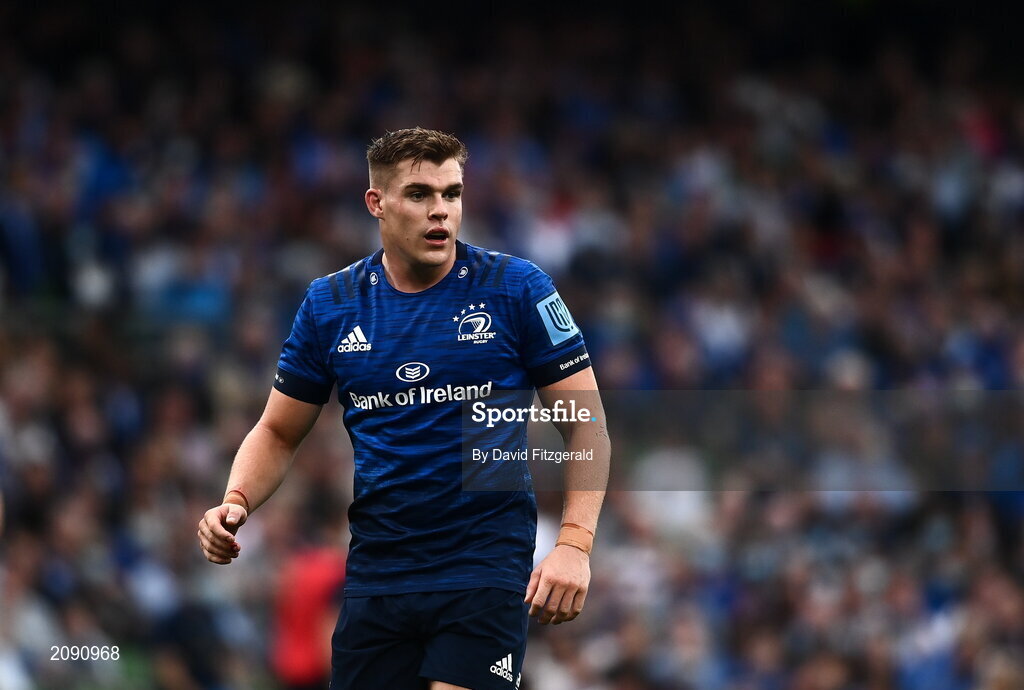 25 September 2021; Garry Ringrose of Leinster during the United Rugby Championship match between Leinster and Vodacom Bulls at Aviva Stadium in Dublin.  Photo by David Fitzgerald/Sportsfile