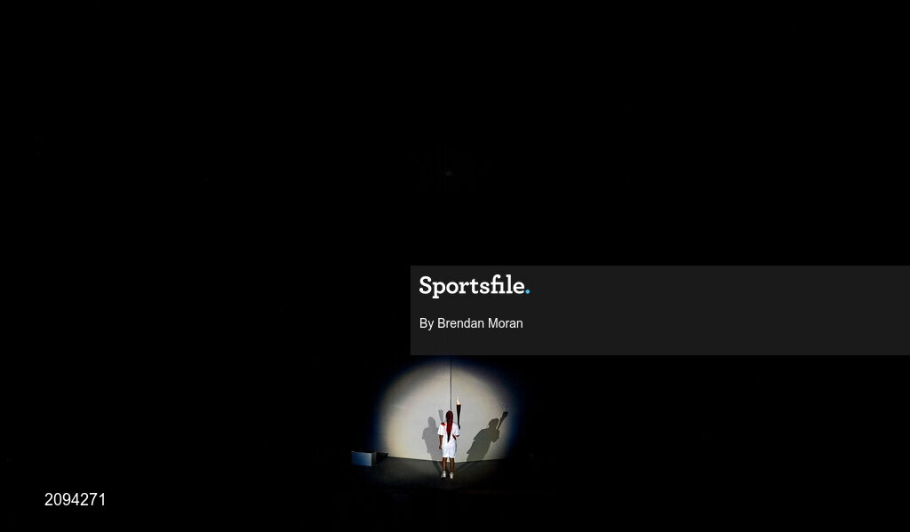 23 July 2021; Naomi Osaka of Japan carries the Olympic torch before lighting the Olympic flame during the 2020 Tokyo Summer Olympic Games opening ceremony at the Olympic Stadium in Tokyo, Japan. Photo by Brendan Moran/Sportsfile