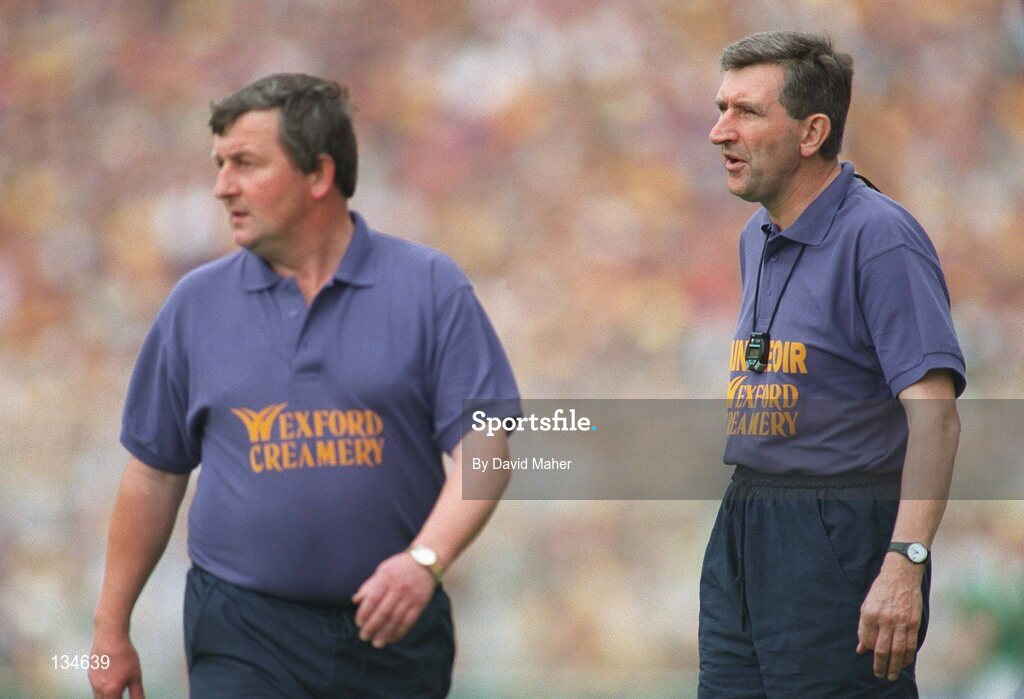 1 September 1996; Liam Griffin, Wexford manager, right, alongside Wexford selector Rory Kinsella. Guinness All-Ireland Hurling Final, Wexford v Limerick, Croke Park, Dublin. Picture credit; David Maher / SPORTSFILE