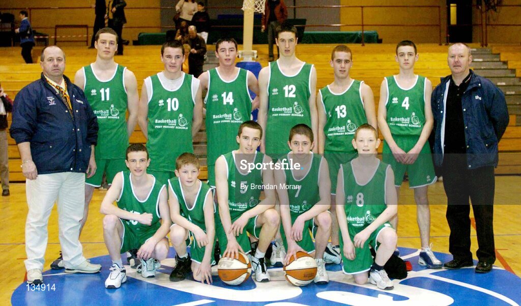 23 March 2004; The Ard Scoil Ris team, Limerick. All-Ireland Schoolboys Basketball League, U16 'B'  Final, St. Nathy's, Co. Roscommon v Ard Scoil Ris, Limerick, ESB Arena, Tallaght, Dublin. Picture credit; Brendan Moran / SPORTSFILE *EDI*