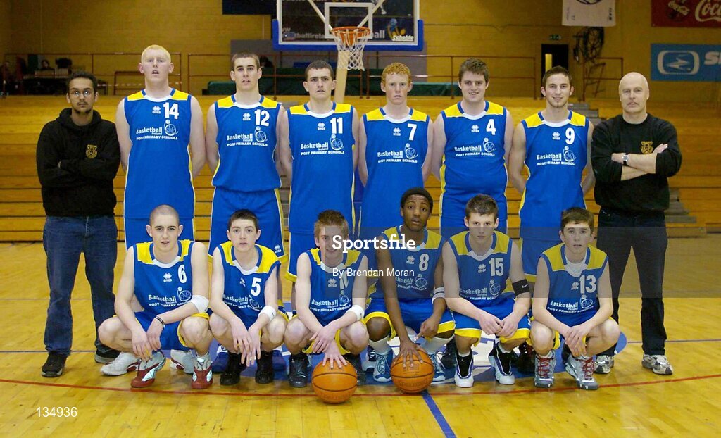 23 March 2004; The St. Patrick's Comprehensive Team, Shannon. All-Ireland Schoolboys Basketball League, U19 'C'  Final, St Aidan's, Cootehill, Co. Cavan v St Patrick's Comprehensive, Shannon, Co. Clare, ESB Arena, Tallaght, Dublin. Picture credit; Brendan Moran / SPORTSFILE *EDI*