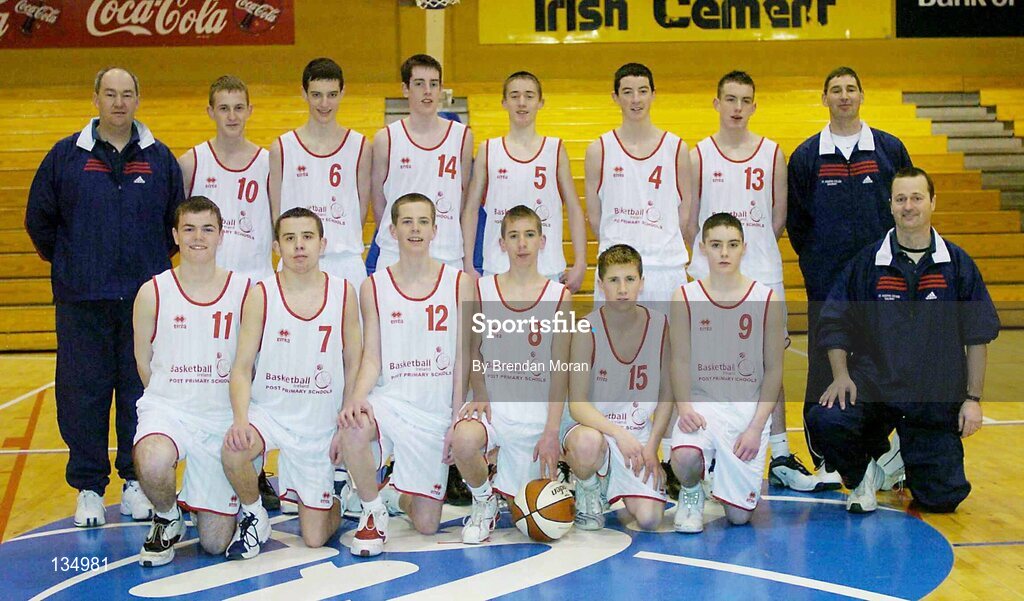 24 March 2004; The team from St Joseph's, Galway. All-Ireland Schoolboys Basketball League, U16 'A'  Final, St Joseph's Patrician College, Galway v St Fintan's, Sutton, Dublin, ESB Arena, Tallaght, Dublin. Picture credit; Brendan Moran / SPORTSFILE *EDI*