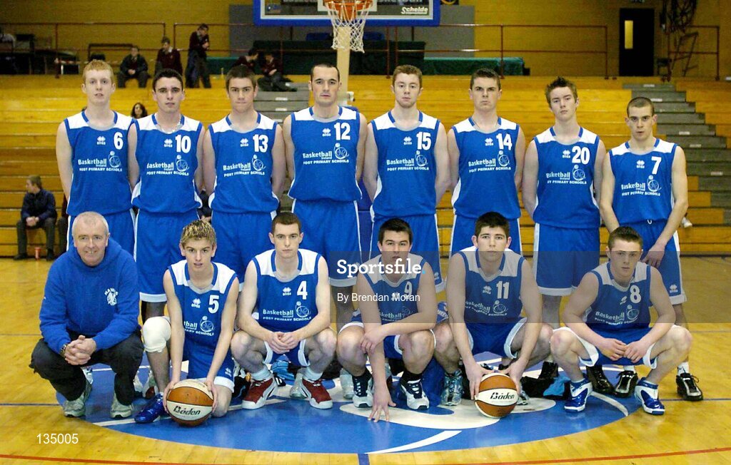 24 March 2004; The team from Mercy Mounthawk, Tralee. All-Ireland Schoolboys Basketball League, U19 'B'  Final, Malahide Community School, Dublin v Mercy Mounthawk, Tralee, Co. Kerry, ESB Arena, Tallaght, Dublin. Picture credit; Brendan Moran / SPORTSFILE *EDI*