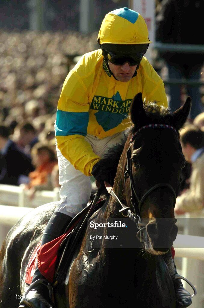 16 March 2004; Island Stream, with William Marston up, canters to the start for the The Lethbey & Christopher Supreme Novices' Hurdle, Cheltenham Festival, Prestbury Park, Cheltenham, England. Horse Racing. Picture credit; Pat Murphy / SPORTSFILE *EDI*