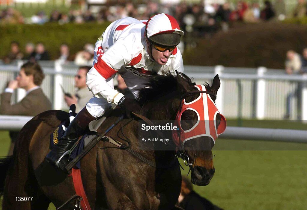 16 March 2004; Dark Stranger, with Paul Carberry up, in action during the William Hill National Hunt Handicap Chase, Cheltenham Festival, Prestbury Park, Cheltenham, England. Horse Racing. Picture credit; Pat Murphy / SPORTSFILE  *EDI*