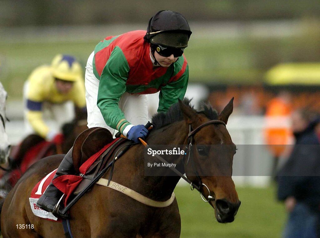 18 March 2004; Solerina, with Gary Hutchinson up, in action during the bonusprint.com Stayers' Hurdle Race, Cheltenham Festival, Prestbury Park, Cheltenham, England. Horse Racing. Picture credit; Pat Murphy / SPORTSFILE *EDI*