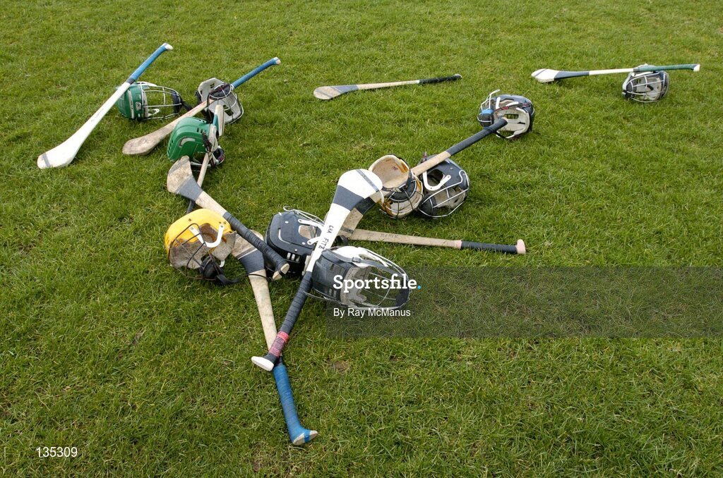 21 March 2004; Kilkenny hurleys and helmets. Allianz Hurling League 2004, Division 1A, Round 4, Clare v Kilkenny, Cusack Park, Ennis, Co. Clare. Picture credit; Ray McManus / SPORTSFILE *EDI*