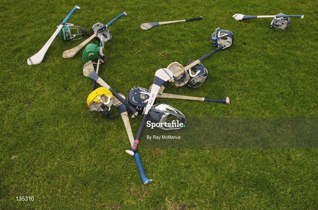 21 March 2004; Kilkenny hurleys and helmets. Allianz Hurling League 2004, Division 1A, Round 4, Clare v Kilkenny, Cusack Park, Ennis, Co. Clare. Picture credit; Ray McManus / SPORTSFILE *EDI*