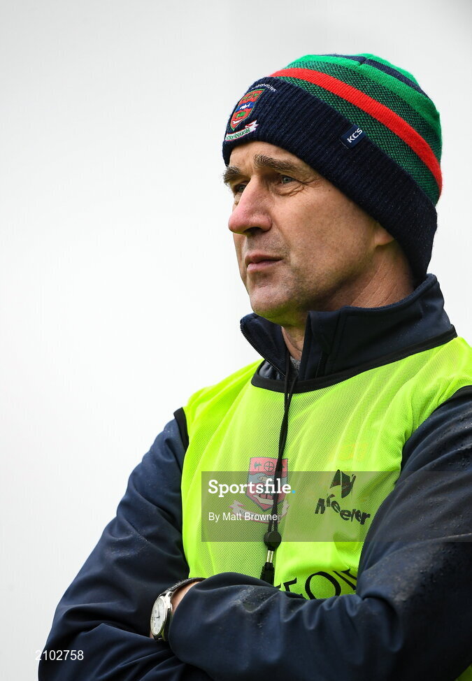 23 October 2021; Ballina Stephenites manager Niall Heffernan during the Mayo County Senior Club Football Championship Quarter-Final match between Westport St Patrick's and Ballina Stephenites at Connacht GAA Centre in Bekan, Mayo. Photo by Matt Browne/Sportsfile