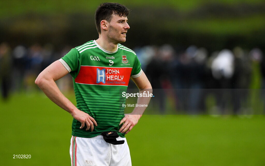 23 October 2021; Jack Irwin of Ballina Stephenites after the Mayo County Senior Club Football Championship Quarter-Final match between Westport St Patrick's and Ballina Stephenites at Connacht GAA Centre in Bekan, Mayo. Photo by Matt Browne/Sportsfile
