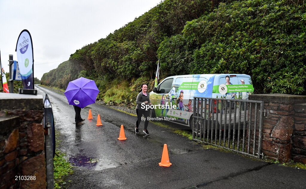 23 October 2021; Parkrun Ireland in partnership with Vhi, added a new parkrun at Achill Greenway on Saturday, 23rd of October, with the introduction of the Achill Greenway parkrun at Achill Greenway, Great Western Greenway in Achill, Mayo. Parkruns take place over a 5km course weekly, are free to enter and are open to all ages and abilities, providing a fun and safe environment to enjoy exercise. To register for a parkrun near you visit www.parkrun.ie. Photo by Brendan Moran/Sportsfile