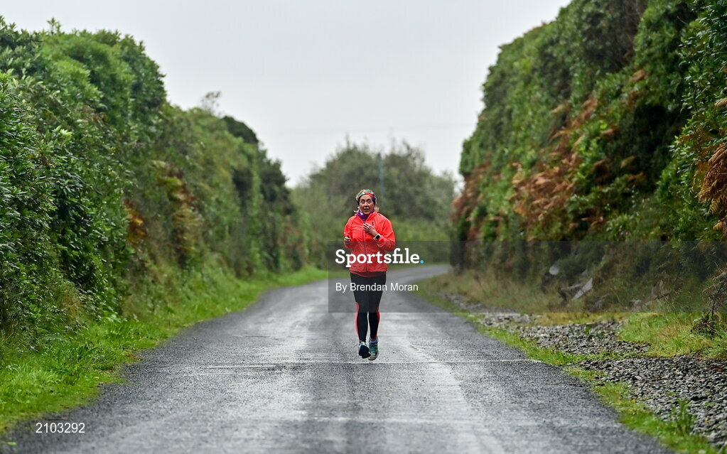 23 October 2021; Parkrun Ireland in partnership with Vhi, added a new parkrun at Achill Greenway on Saturday, 23rd of October, with the introduction of the Achill Greenway parkrun at Achill Greenway, Great Western Greenway in Achill, Mayo. Parkruns take place over a 5km course weekly, are free to enter and are open to all ages and abilities, providing a fun and safe environment to enjoy exercise. To register for a parkrun near you visit www.parkrun.ie. Pictured at the parkrun is Roisín Toal from Armagh. Photo by Brendan Moran/Sportsfile