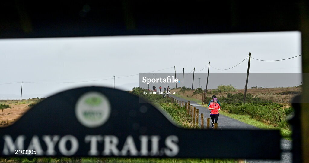 23 October 2021; Parkrun Ireland in partnership with Vhi, added a new parkrun at Achill Greenway on Saturday, 23rd of October, with the introduction of the Achill Greenway parkrun at Achill Greenway, Great Western Greenway in Achill, Mayo. Parkruns take place over a 5km course weekly, are free to enter and are open to all ages and abilities, providing a fun and safe environment to enjoy exercise. To register for a parkrun near you visit www.parkrun.ie. Pictured at the parkrun is Nicola Shields of VHI. Photo by Brendan Moran/Sportsfile