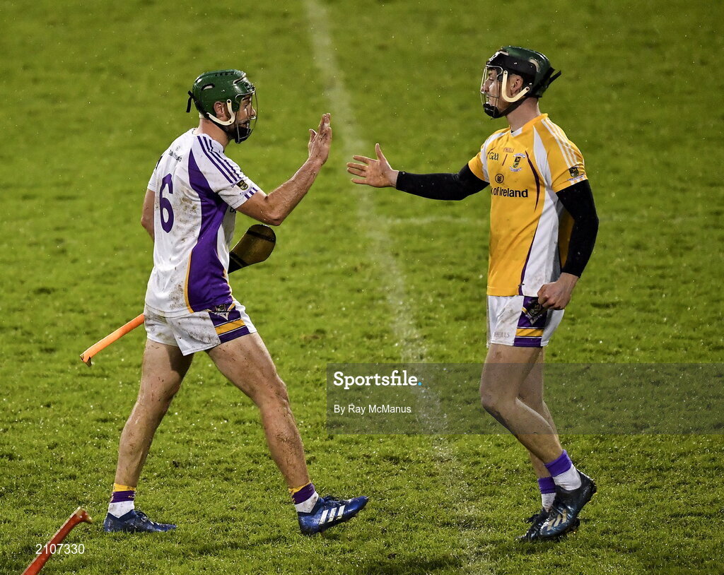 31 October 2021; Kilmacud Crokes goalkeeper Eddie Gibbons and team mate Bill O’Carroll of Kilmacud Crokes after the Go Ahead Dublin County Senior Club Hurling Championship Semi-Final match between Cuala and Kilmacud Crokes at Parnell Park in Dublin. Photo by Ray McManus/Sportsfile
