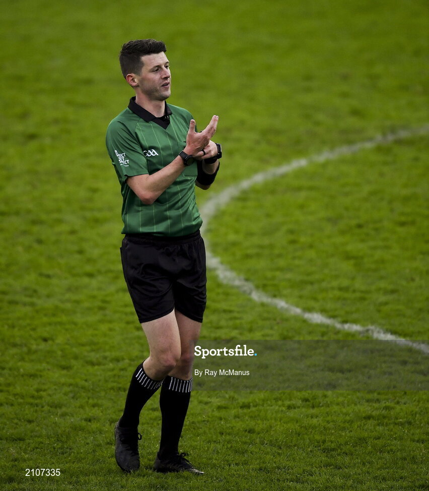 31 October 2021; Referee Sean Stack during the Go Ahead Dublin County Senior Club Hurling Championship Semi-Final match between Cuala and Kilmacud Crokes at Parnell Park in Dublin. Photo by Ray McManus/Sportsfile