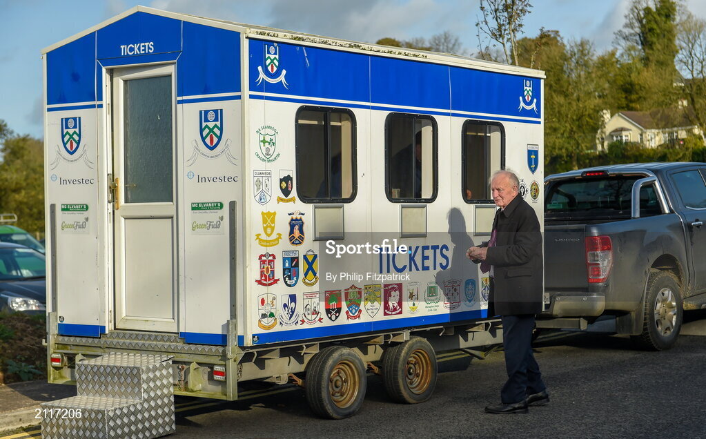 7 November 2021; A supporter awaits to purchase a match ticket for the Monaghan County Senior Club Football Championship Final match between Scotstown and Truagh at St Tiernachs Park in Clones, Monaghan. Photo by Philip Fitzpatrick/Sportsfile