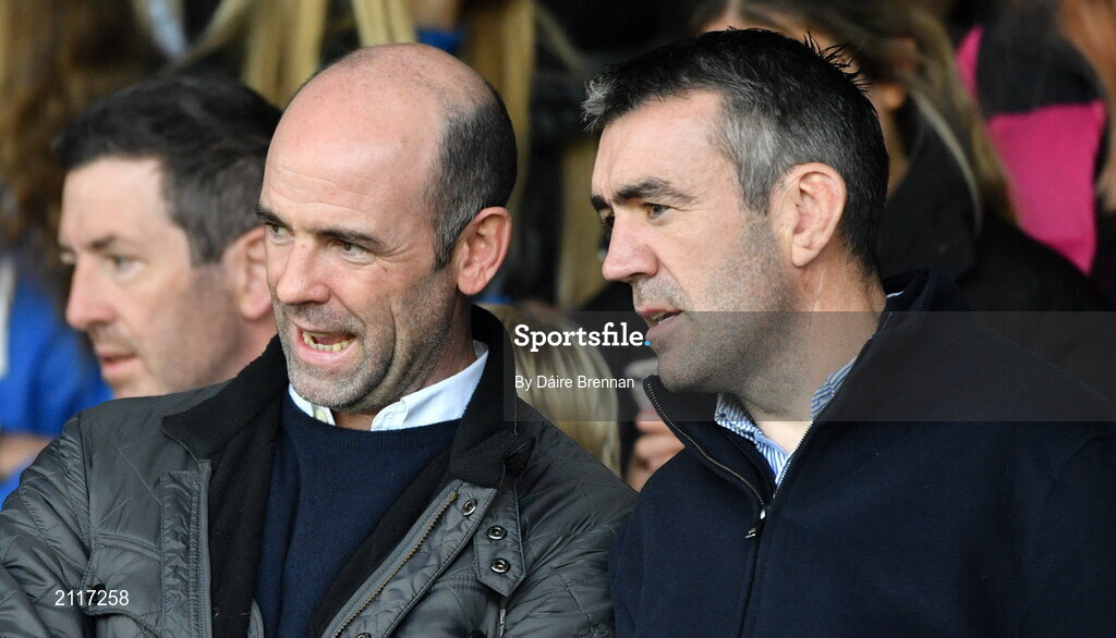 7 November 2021; Kildare selectors Dermot Earley, left, and John Doyle ahead of the Kildare County Senior Club Football Championship Final match between Naas and Sarsfields at St Conleth's Park in Newbridge, Kildare. Photo by Daire Brennan/Sportsfile
