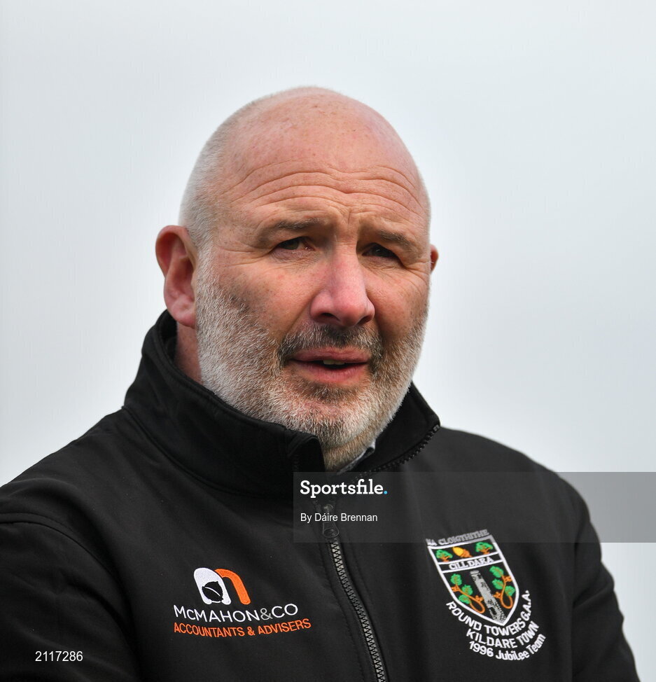 7 November 2021; Kildare manager Glenn Ryan at half time during the Kildare County Senior Club Football Championship Final match between Naas and Sarsfields at St Conleth's Park in Newbridge, Kildare. Photo by Daire Brennan/Sportsfile