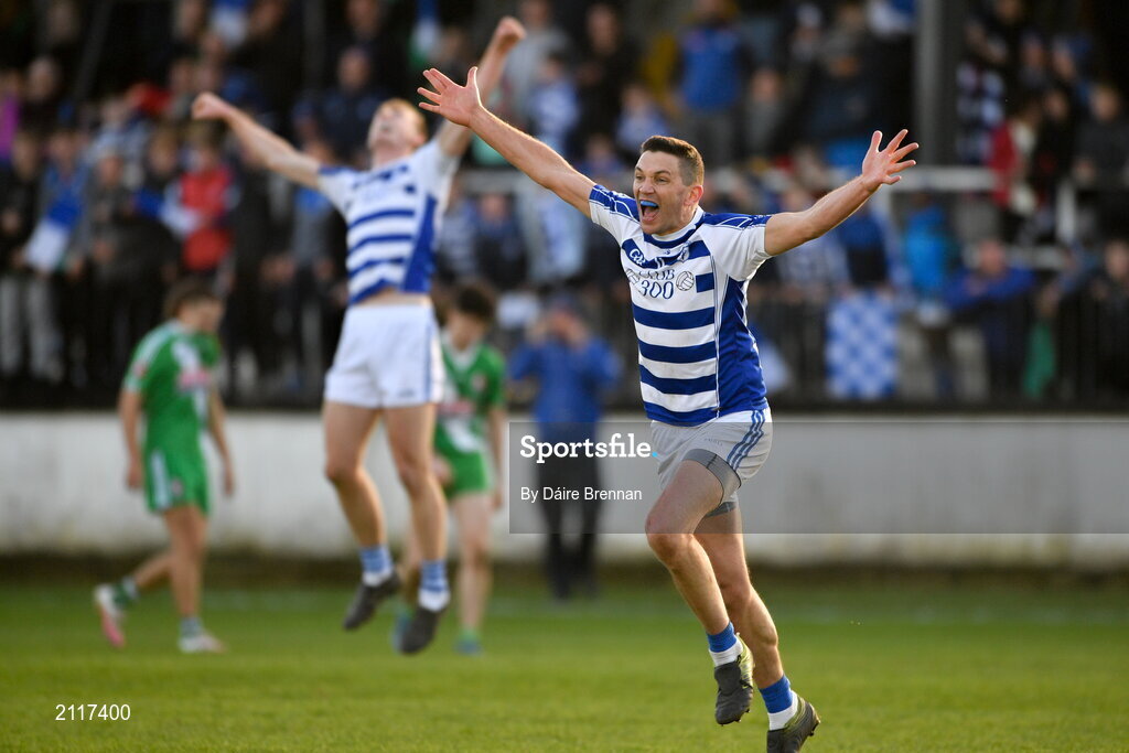 7 November 2021; Eamonn Callaghan of Naas celebrates after the Kildare County Senior Club Football Championship Final match between Naas and Sarsfields at St Conleth's Park in Newbridge, Kildare. Photo by Daire Brennan/Sportsfile