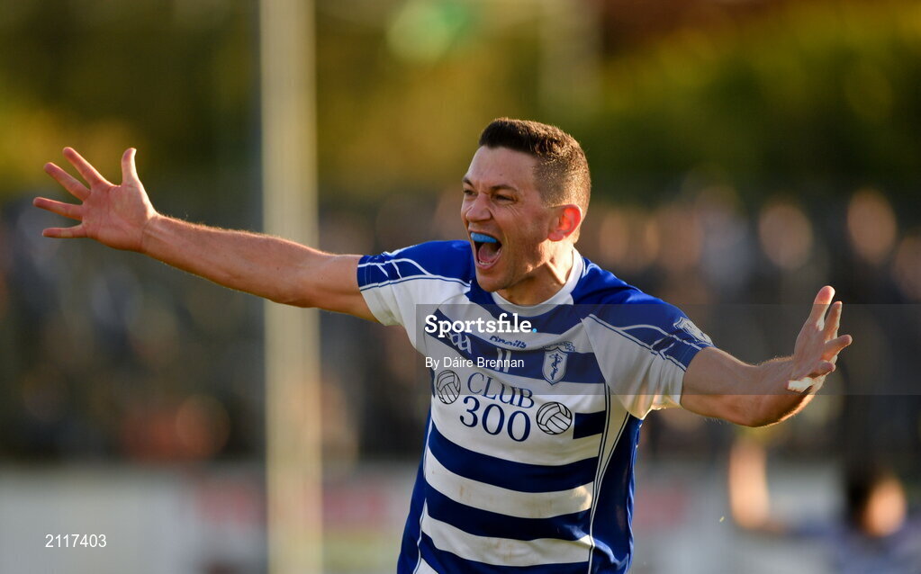 7 November 2021; Eamonn Callaghan of Naas celebrates after the Kildare County Senior Club Football Championship Final match between Naas and Sarsfields at St Conleth's Park in Newbridge, Kildare. Photo by Daire Brennan/Sportsfile