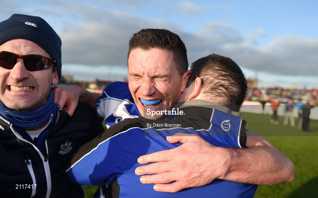 7 November 2021; Eamonn Callaghan of Naas celebrates with supporters after the Kildare County Senior Club Football Championship Final match between Naas and Sarsfields at St Conleth's Park in Newbridge, Kildare. Photo by Daire Brennan/Sportsfile