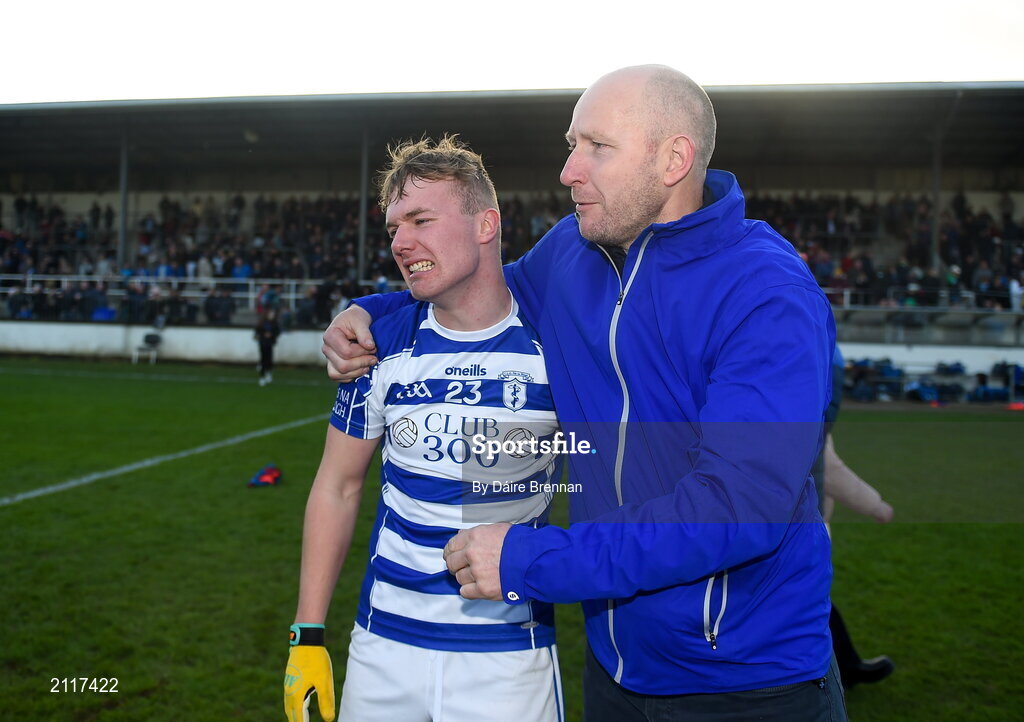 7 November 2021; Colm Joyce of Naas celebrates with supporters after the Kildare County Senior Club Football Championship Final match between Naas and Sarsfields at St Conleth's Park in Newbridge, Kildare. Photo by Daire Brennan/Sportsfile