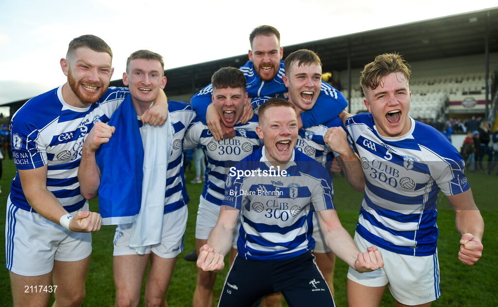 7 November 2021; Naas players celebrate after the Kildare County Senior Club Football Championship Final match between Naas and Sarsfields at St Conleth's Park in Newbridge, Kildare. Photo by Daire Brennan/Sportsfile