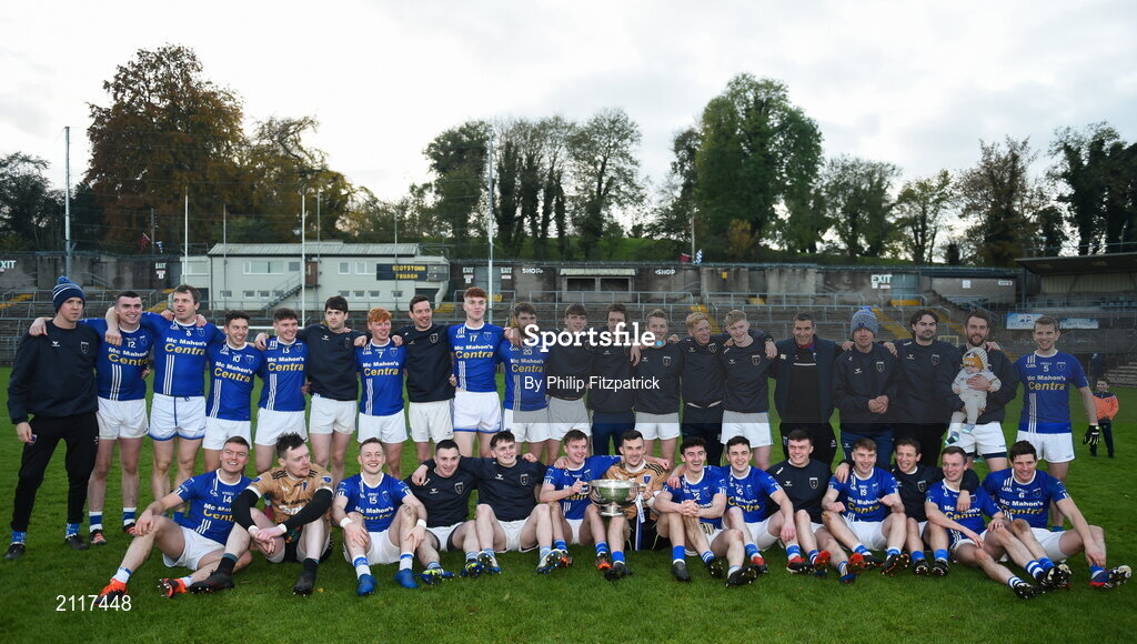 7 November 2021; The Scotstown team celebrate after winning the Monaghan County Senior Club Football Championship Final match between Scotstown and Truagh at St Tiernachs Park in Clones, Monaghan. Photo by Philip Fitzpatrick/Sportsfile