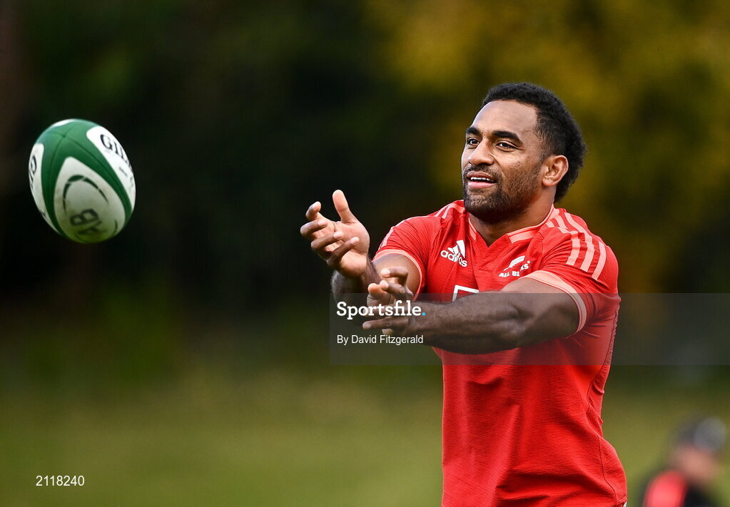 9 November 2021; Sevu Reece during New Zealand All Blacks rugby squad training at UCD Bowl in Dublin. Photo by David Fitzgerald/Sportsfile