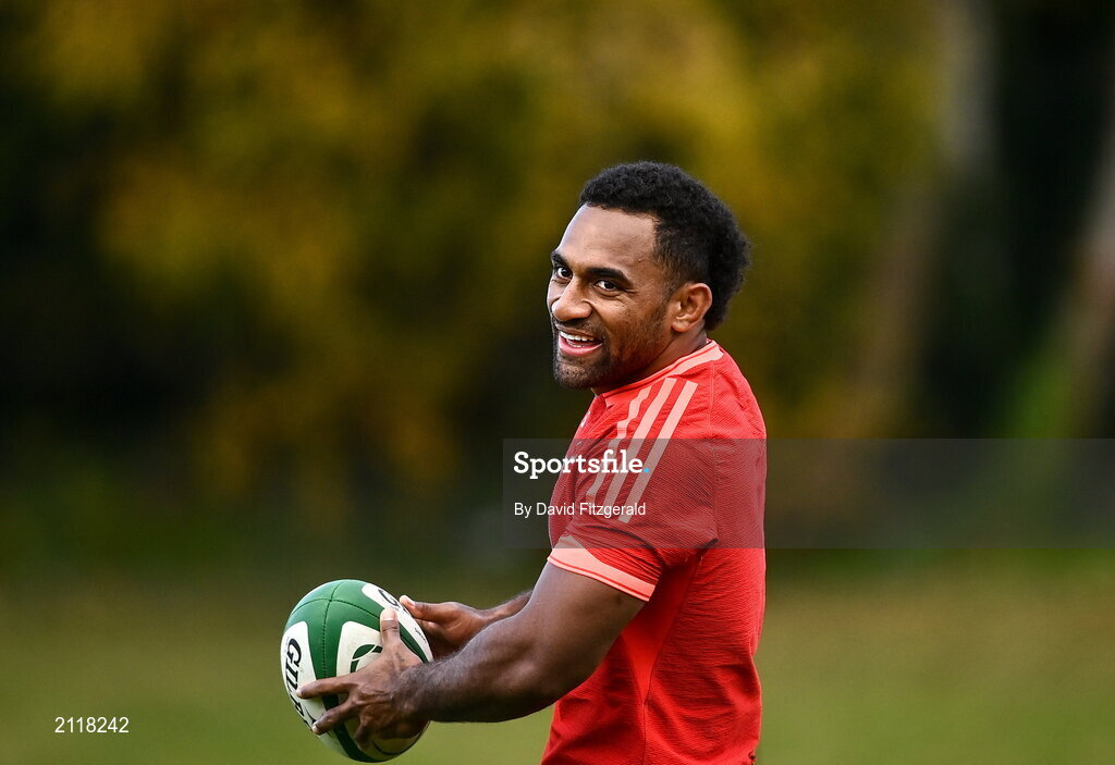 9 November 2021; Sevu Reece during New Zealand All Blacks rugby squad training at UCD Bowl in Dublin. Photo by David Fitzgerald/Sportsfile