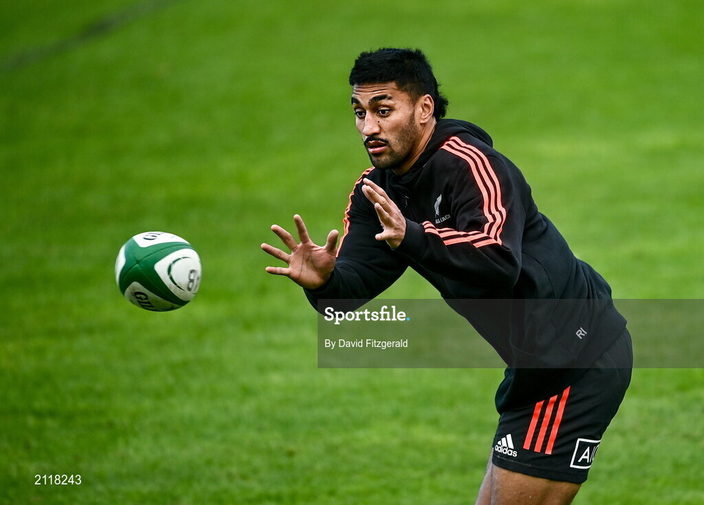 9 November 2021; Rieko Ioane during New Zealand All Blacks rugby squad training at UCD Bowl in Dublin. Photo by David Fitzgerald/Sportsfile