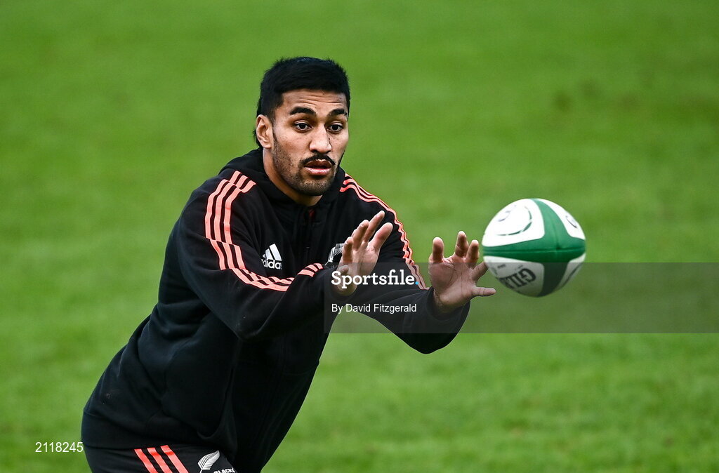 9 November 2021; Rieko Ioane during New Zealand All Blacks rugby squad training at UCD Bowl in Dublin. Photo by David Fitzgerald/Sportsfile