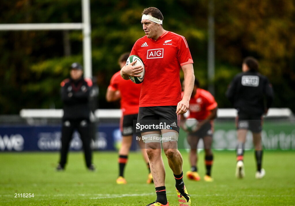 9 November 2021; Brodie Retallick during New Zealand All Blacks rugby squad training at UCD Bowl in Dublin. Photo by David Fitzgerald/Sportsfile