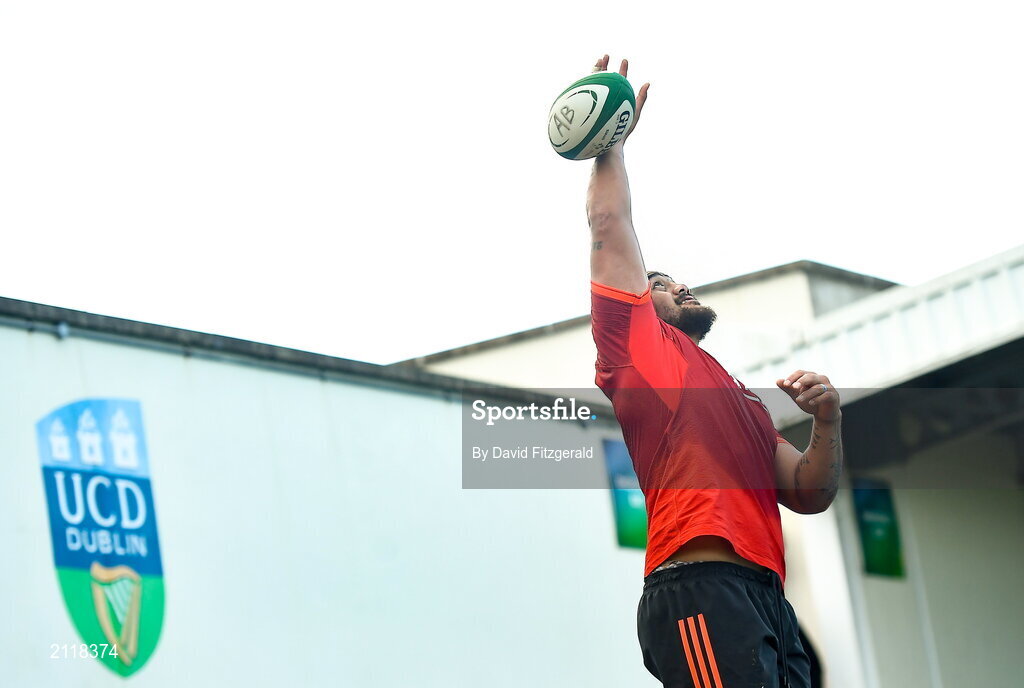 9 November 2021; Ofa Tuungafasi during New Zealand All Blacks rugby squad training at UCD Bowl in Dublin. Photo by David Fitzgerald/Sportsfile