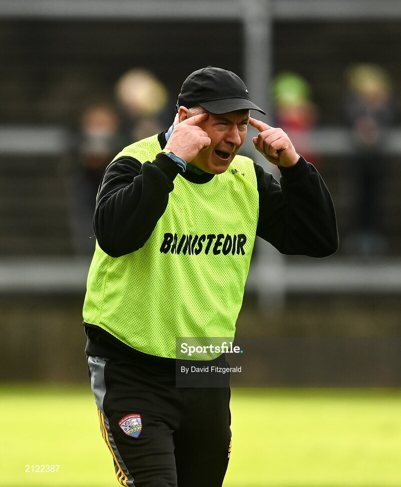 14 November 2021; Mountbellew Moylough manager Val Daly during the Galway County Senior Club Football Championship Final match between Corofin and Mountbellew / Moylough at Pearse Stadium in Galway. Photo by David Fitzgerald/Sportsfile