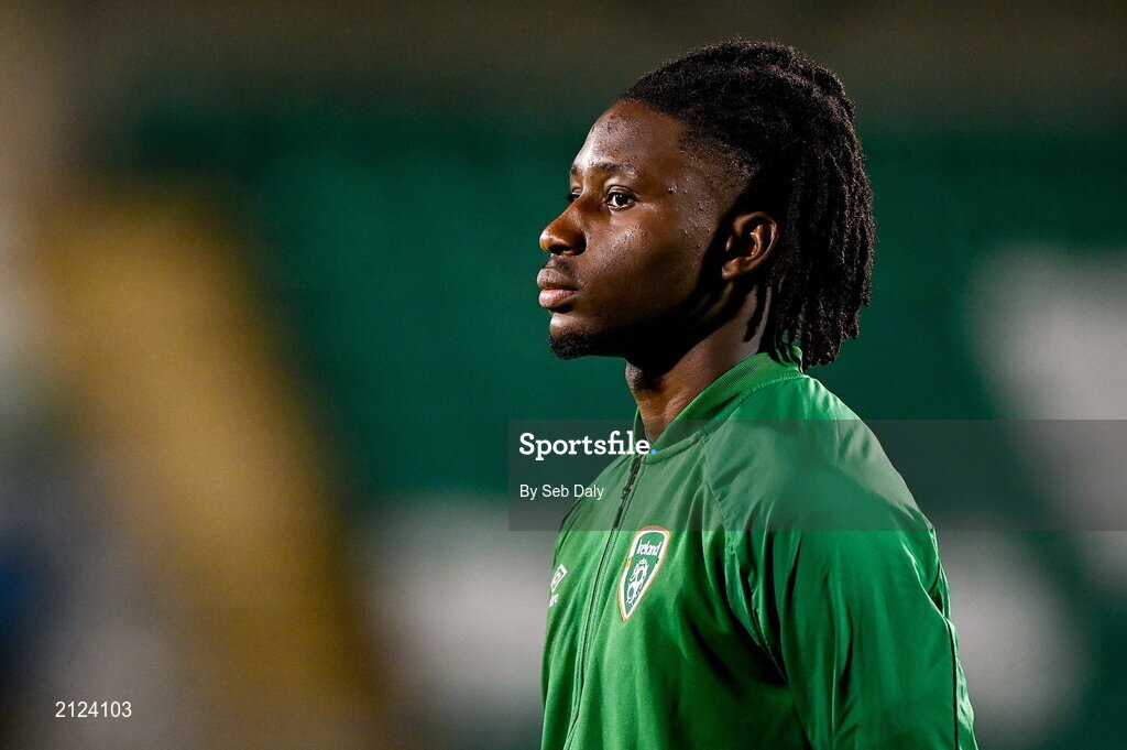 16 November 2021; Joshua Ogunfaolu-Kayode of Republic of Ireland during the UEFA European U21 Championship qualifying group A match between Republic of Ireland and Sweden at Tallaght Stadium in Dublin. Photo by Seb Daly/Sportsfile