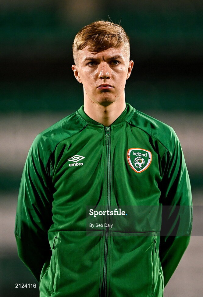 16 November 2021; Joel Bagan of Republic of Ireland during the UEFA European U21 Championship qualifying group A match between Republic of Ireland and Sweden at Tallaght Stadium in Dublin. Photo by Seb Daly/Sportsfile