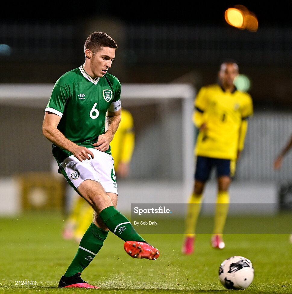 16 November 2021; Conor Coventry of Republic of Ireland during the UEFA European U21 Championship qualifying group A match between Republic of Ireland and Sweden at Tallaght Stadium in Dublin. Photo by Seb Daly/Sportsfile