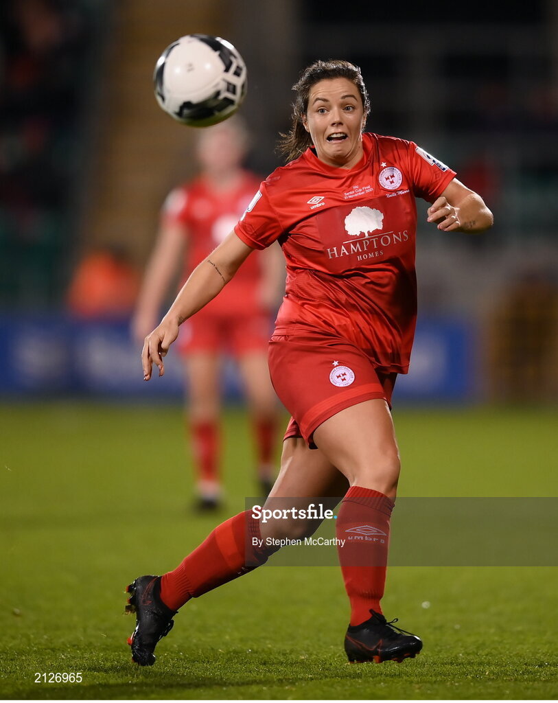 21 November 2021; Noelle Murray of Shelbourne during the 2021 EVOKE.ie FAI Women's Cup Final between Wexford Youths and Shelbourne at Tallaght Stadium in Dublin. Photo by Stephen McCarthy/Sportsfile
