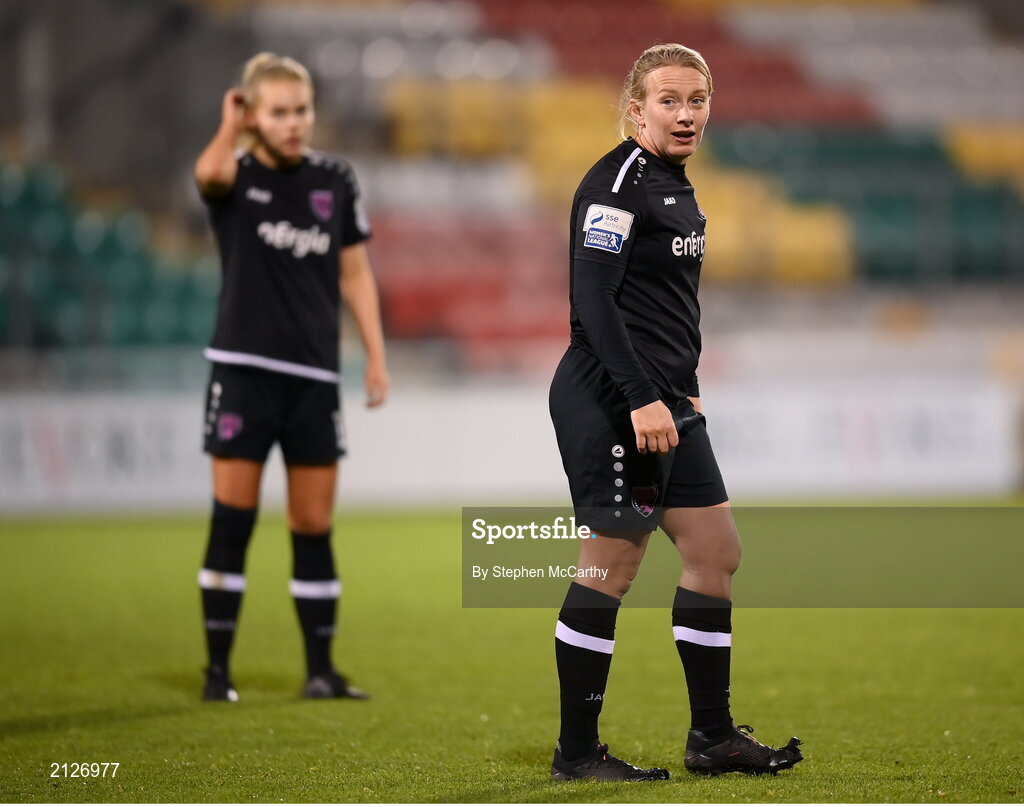 21 November 2021; Nicola Sinnott of Wexford Youths during the 2021 EVOKE.ie FAI Women's Cup Final between Wexford Youths and Shelbourne at Tallaght Stadium in Dublin. Photo by Stephen McCarthy/Sportsfile
