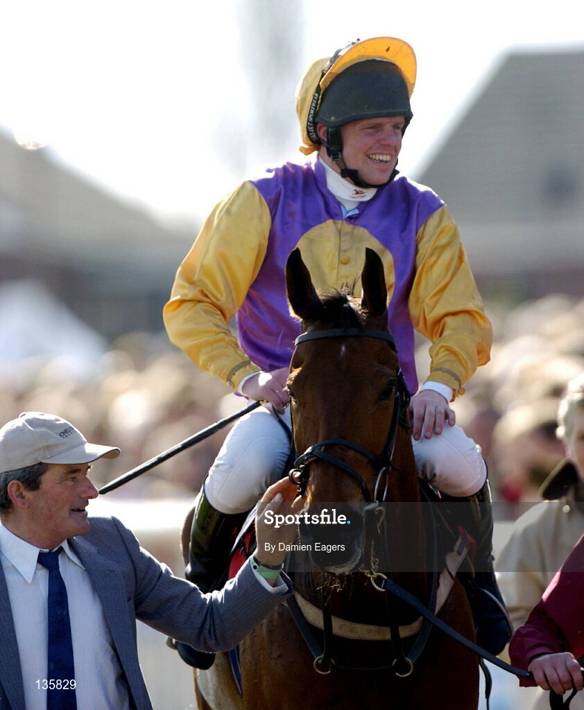 16 March 2004; Brave Inca, with Barry Cash up, after winning the Letheby & Christopher Supreme Novices Hurdle, Cheltenham Festival, Prestbury Park, Cheltenham, England. Horse Racing. Picture credit; Damien Eagers / SPORTSFILE *DEI*