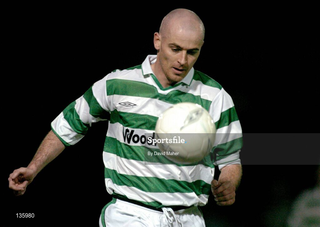 26 March 2004; Derek Tracey, Shamrock Rovers. eircom league, Premier Division, Shamrock Rovers v Cork City, Richmond Park, Dublin. Picture credit; David Maher / SPORTSFILE *EDI*