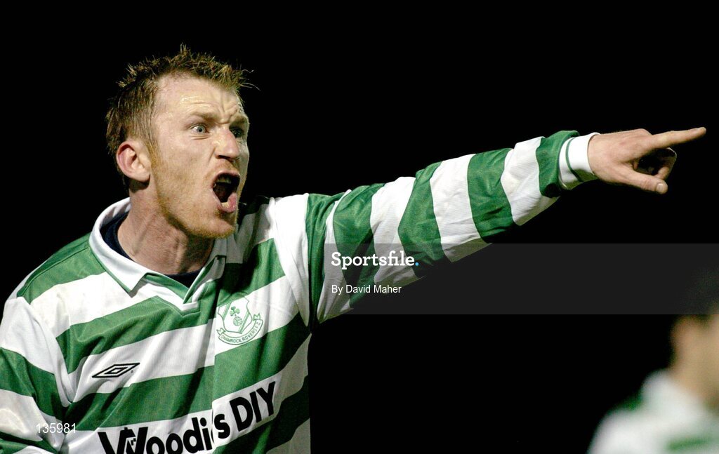26 March 2004; Trevor Molloy, Shamrock Rovers. eircom league, Premier Division, Shamrock Rovers v Cork City, Richmond Park, Dublin. Picture credit; David Maher / SPORTSFILE *EDI*