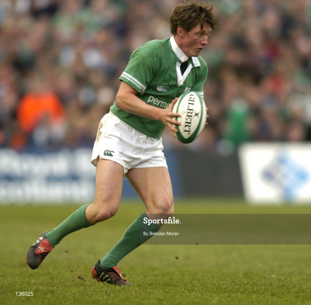 27 March 2004; Ronan O'Gara, Ireland. RBS Six Nations Rugby Championship 2003-2004, Ireland v Scotland, Lansdowne Road, Dublin. Picture credit; Brendan Moran / SPORTSFILE *EDI*