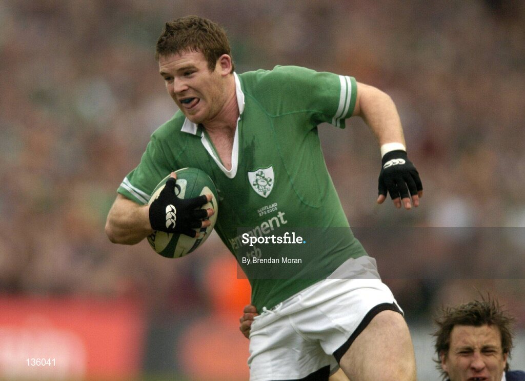 27 March 2004; Gordon D'Arcy, Ireland. RBS Six Nations Rugby Championship 2003-2004, Ireland v Scotland, Lansdowne Road, Dublin. Picture credit; Brendan Moran / SPORTSFILE *EDI*