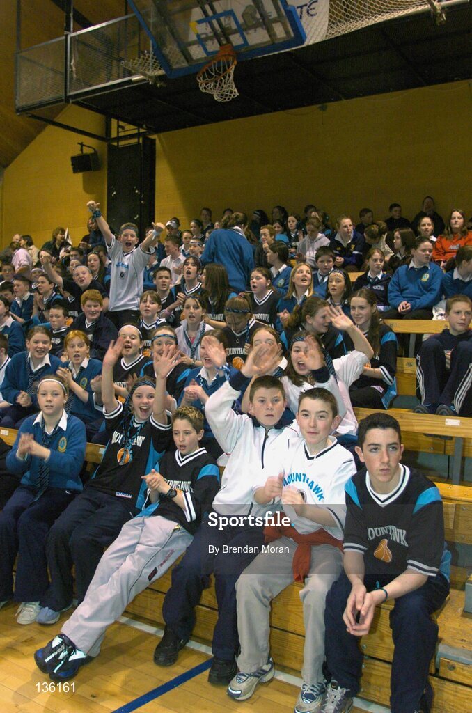 24 March 2004; Fans from Mercy Mounthawk. All-Ireland Schoolboys Basketball League, U19 'B'  Final, Malahide Community School, Dublin v Mercy Mounthawk, Tralee, Co. Kerry, ESB Arena, Tallaght, Dublin. Picture credit; Brendan Moran / SPORTSFILE *EDI*