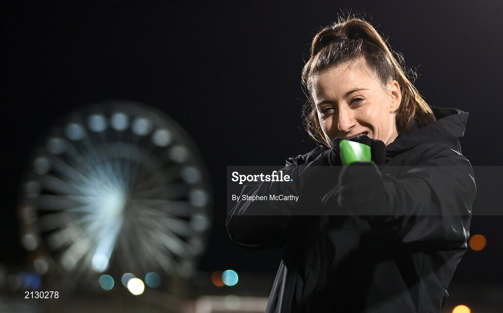29 November 2021; Lucy Quinn during a Republic of Ireland Women training session at Tallaght Stadium in Dublin. Photo by Stephen McCarthy/Sportsfile