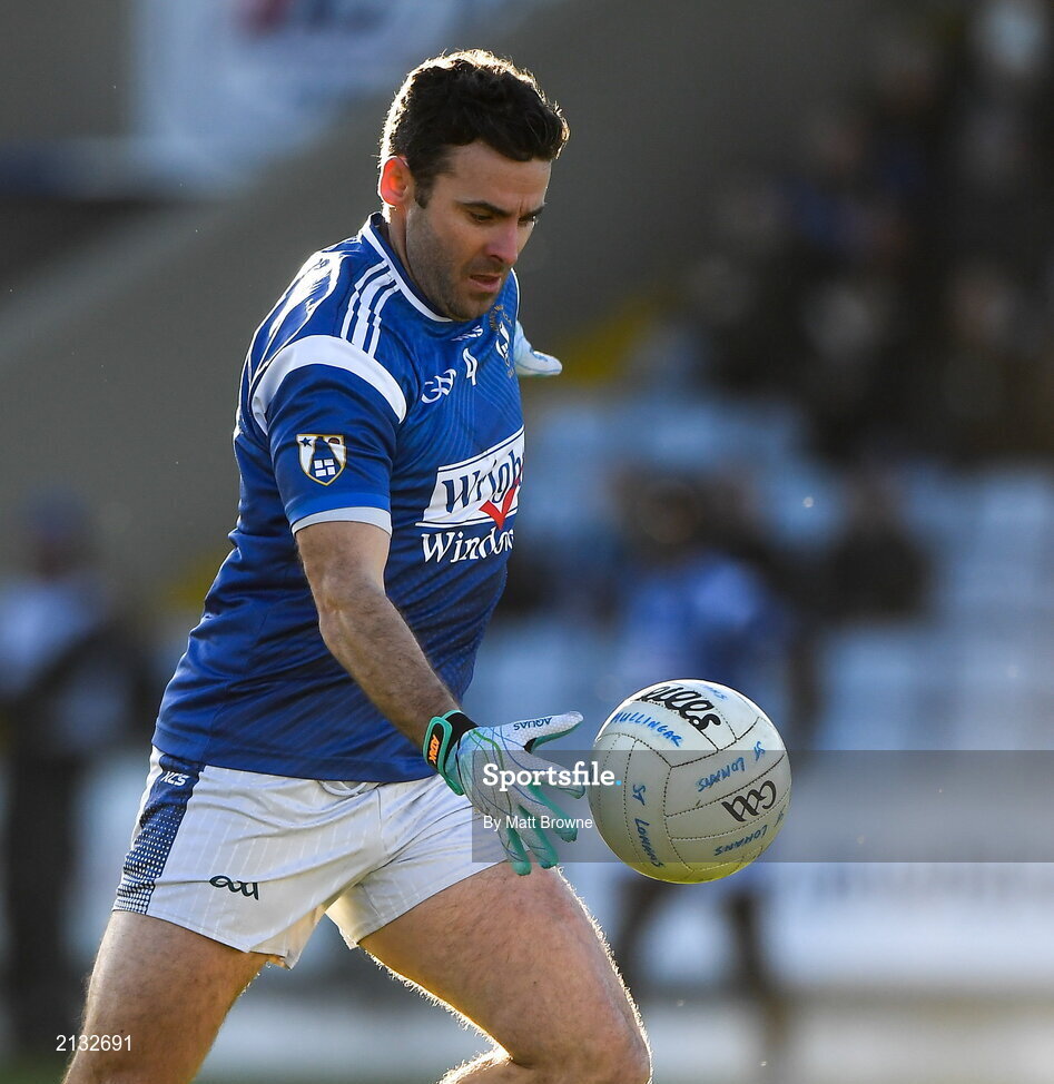 5 December 2021; Paddy Dowdall of St Loman's during the AIB Leinster GAA Football Senior Club Championship Quarter-Final match between Portarlington and St Loman's at MW Hire O’Moore Park in Portlaoise, Laois. Photo by Matt Browne/Sportsfile